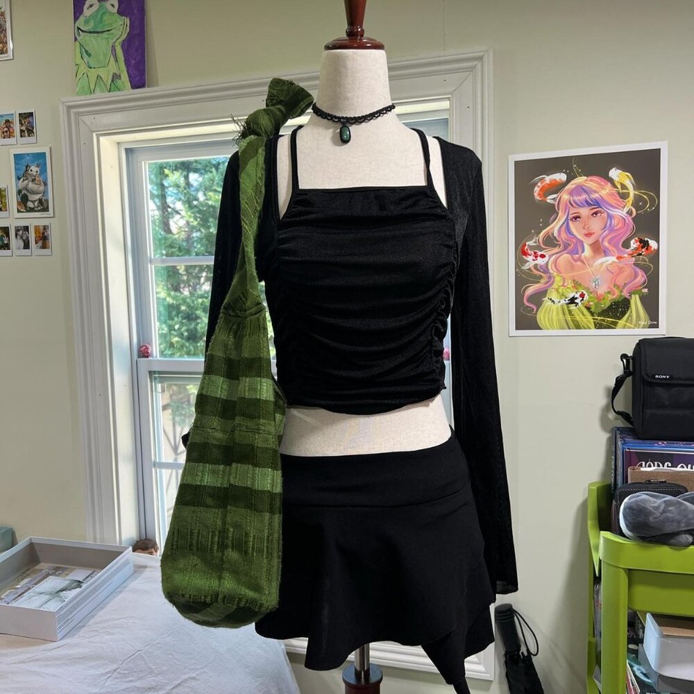 Women's Black Crop-top